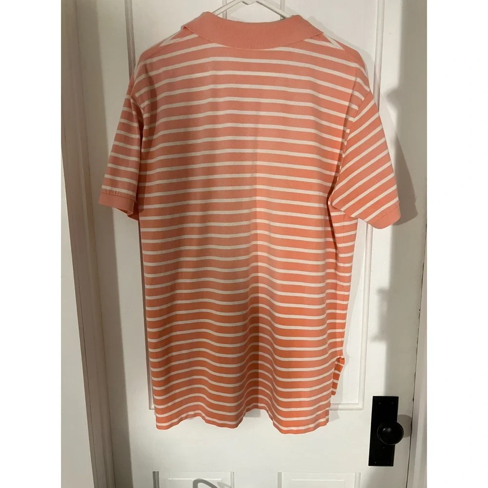 Polo Ralph Lauren Pique Short Sleeve Polo Mens XL Orange White Cotton Preppy